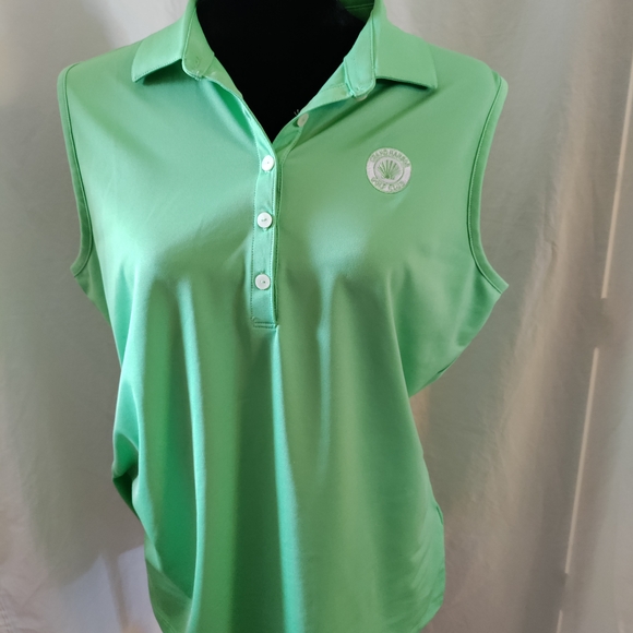 Greg Norman Collection Tops - Greg Norman Golf Woman Green Sleeveless Polo Top.